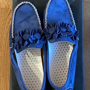 Classic Suede Royal Blue Moccasins Size 10